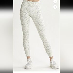 Varley Cream and Gray Patterned Leggings